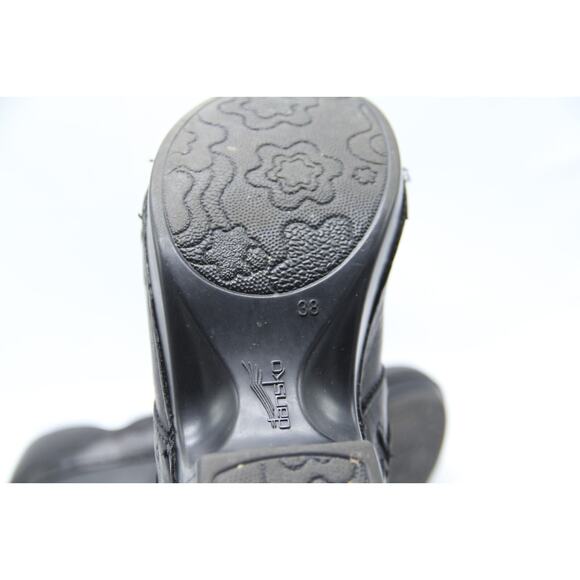 Dansko Hailey Clog Shoes Womens EU38 US 8 Black Scalloped Leather - Runs Small - Picture 7 of 8